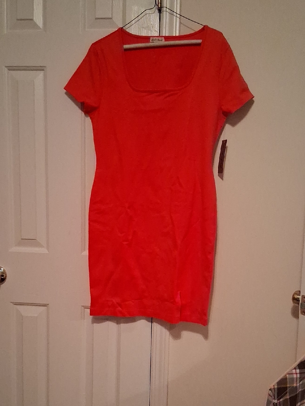 Derek Heart Bright Orange Scoop Neck Short Sleeve Tunic